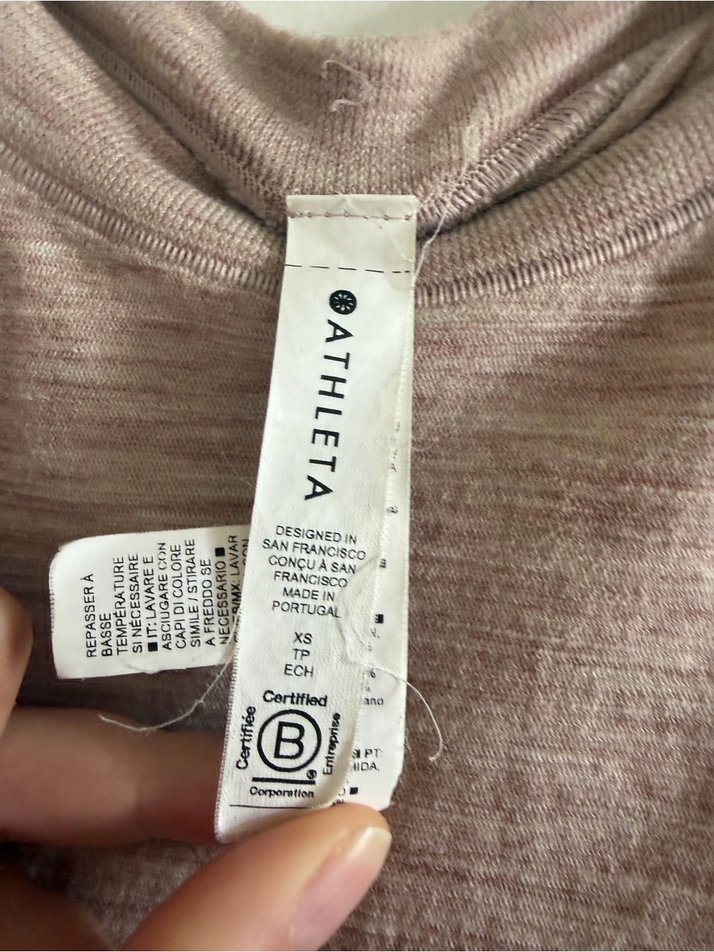 Athleta Blush Pink Wool Blend Knit Sleeveless Tank Top size XS EUC - Picture 3 of 4